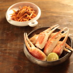 蟹爪とにんじんとあんぽ柿の和え物